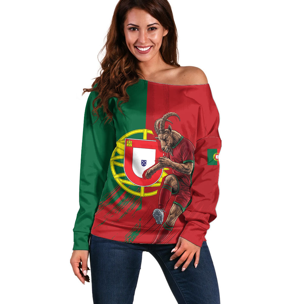 Portugal Football Goat Off Shoulder Sweater Number 7 Greatest Of All Time Sports
