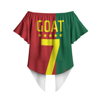 Portugal Football Goat Off Shoulder Wrap Waist Top Number 7 Greatest Of All Time Sports