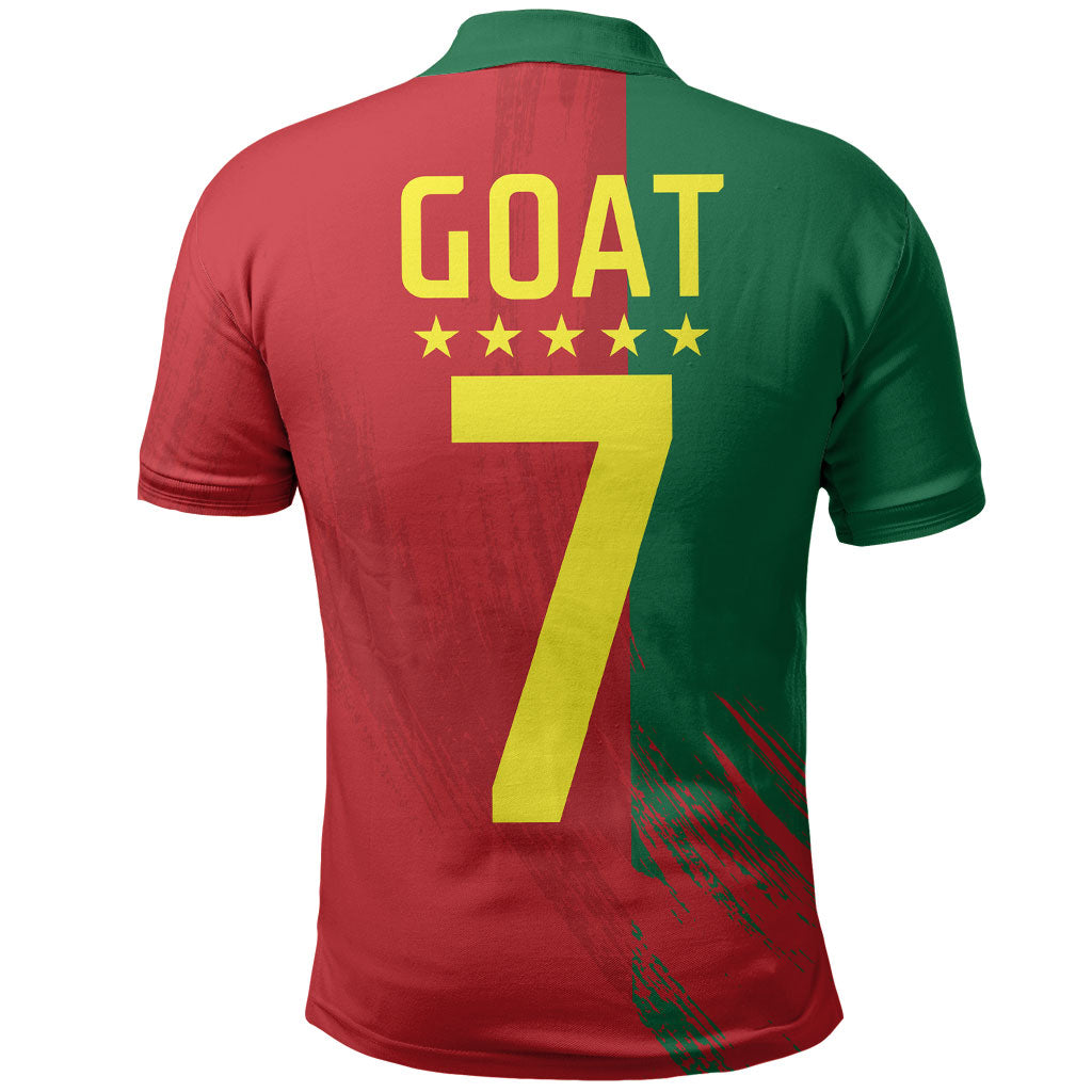 Portugal Football Goat Polo Shirt Number 7 Greatest Of All Time Sports