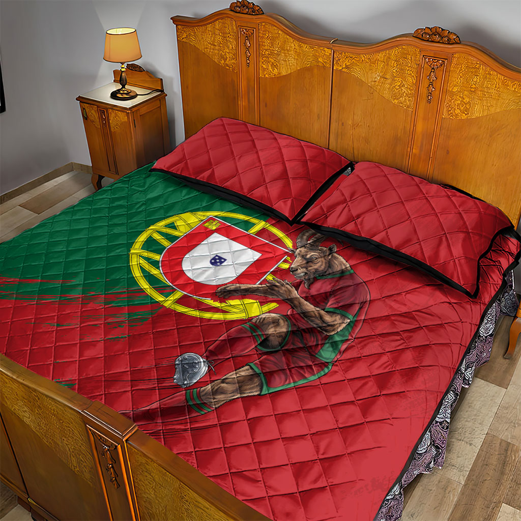 Portugal Football Goat Quilt Bed Set Number 7 Greatest Of All Time Sports