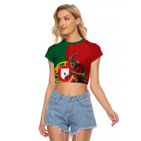 Portugal Football Goat Raglan Cropped T Shirt Number 7 Greatest Of All Time Sports