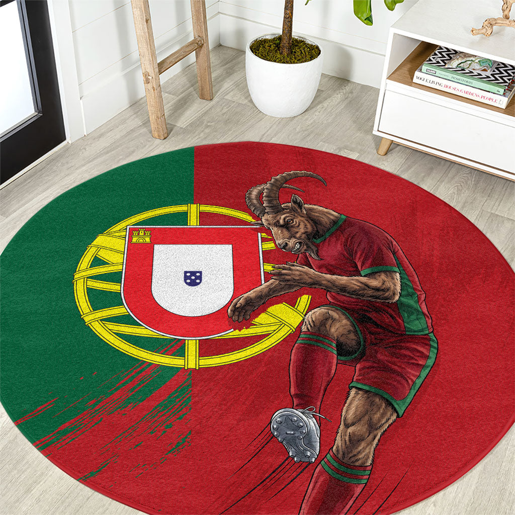 Portugal Football Goat Round Carpet Number 7 Greatest Of All Time Sports