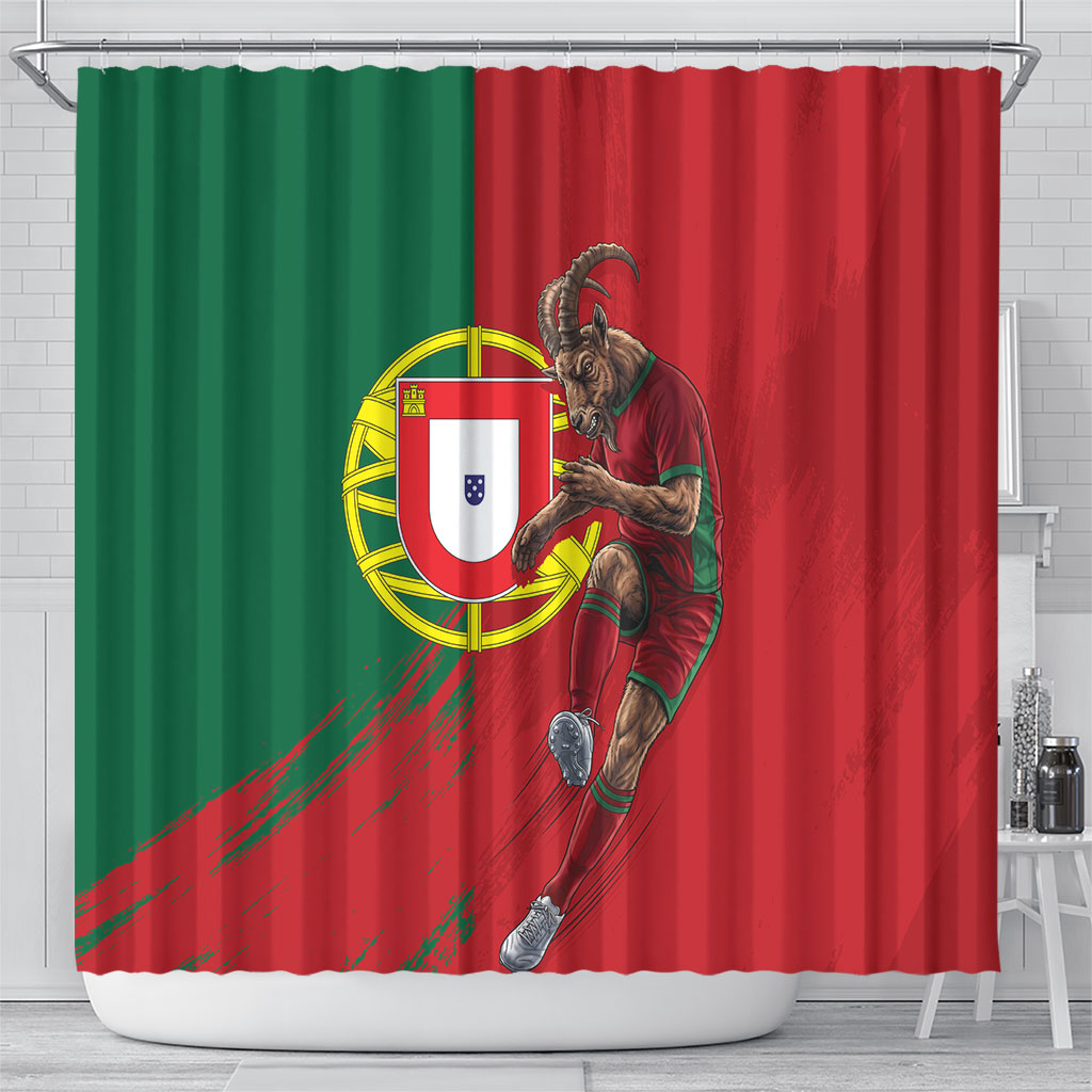 Portugal Football Goat Shower Curtain Number 7 Greatest Of All Time Sports