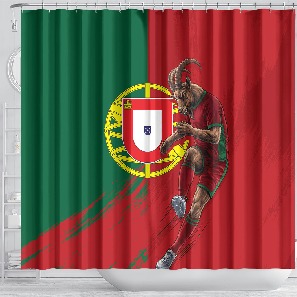 Portugal Football Goat Shower Curtain Number 7 Greatest Of All Time Sports