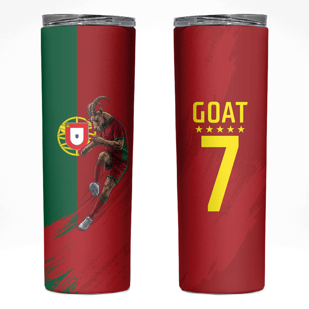 Portugal Football Goat Skinny Tumbler Number 7 Greatest Of All Time Sports