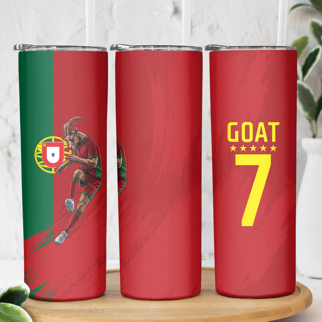 Portugal Football Goat Skinny Tumbler Number 7 Greatest Of All Time Sports