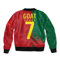 Portugal Football Goat Sleeve Zip Bomber Jacket Number 7 Greatest Of All Time Sports
