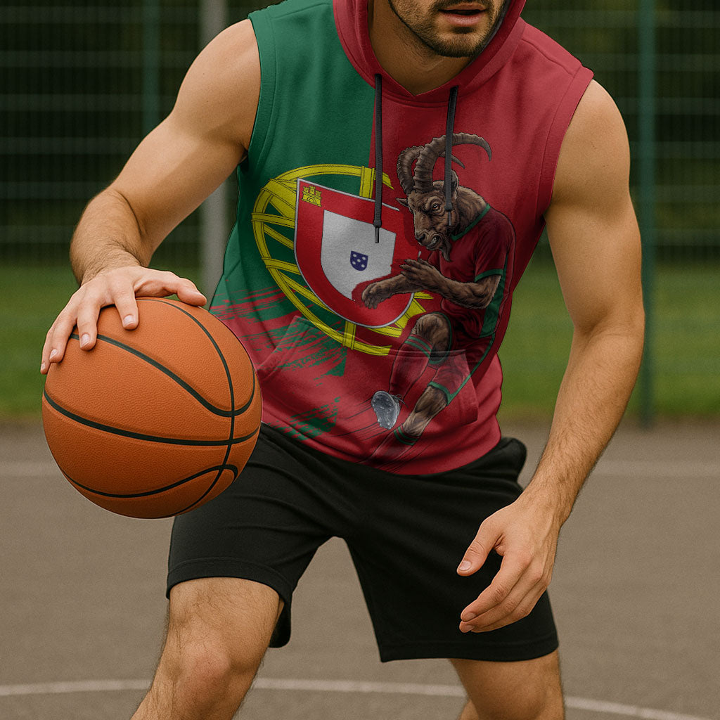 Portugal Football Goat Sleeveless Hoodie Number 7 Greatest Of All Time Sports