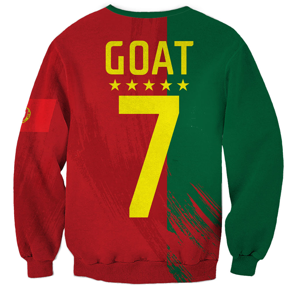 Portugal Football Goat Sweatshirt Number 7 Greatest Of All Time Sports