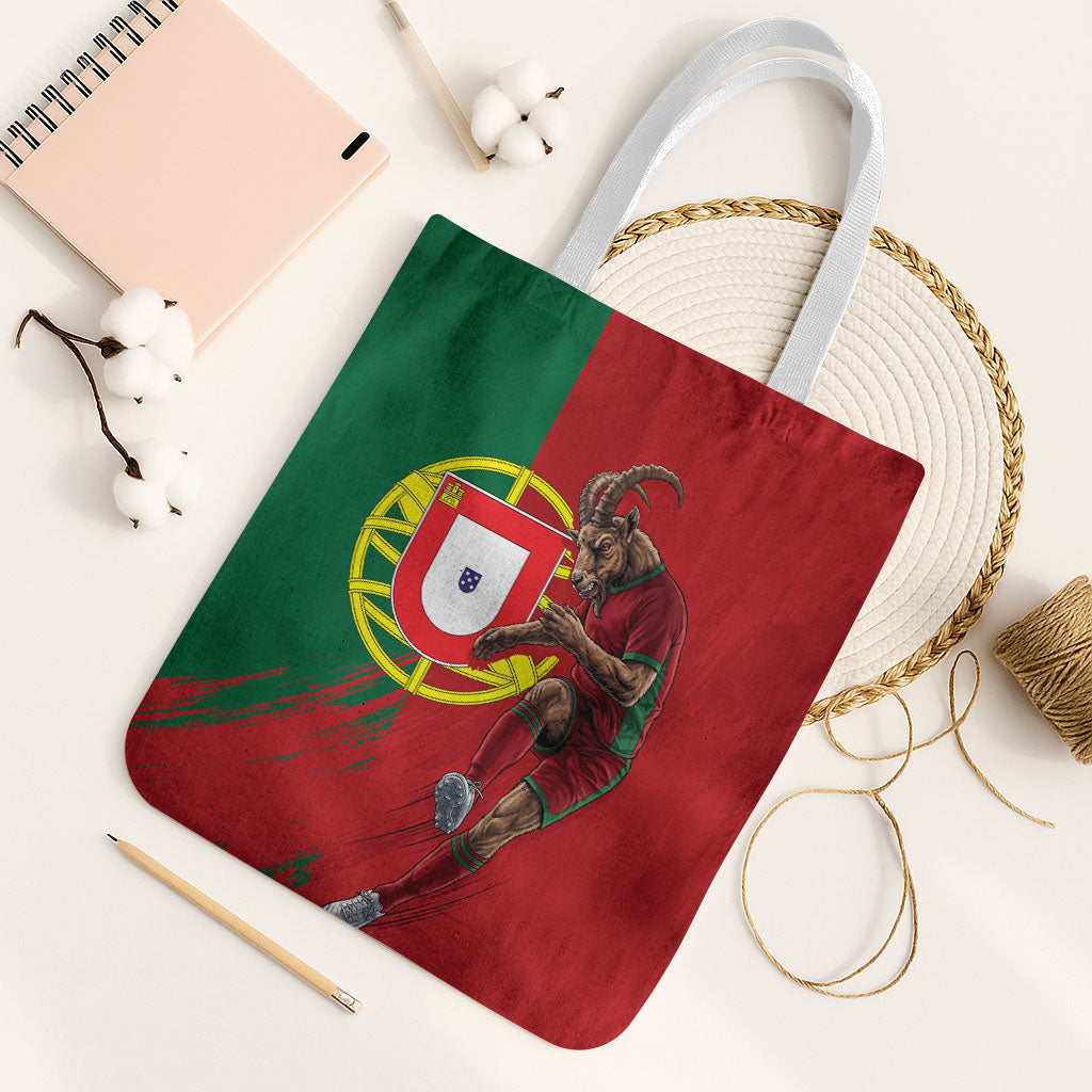Portugal Football Goat Tote Bag Number 7 Greatest Of All Time Sports