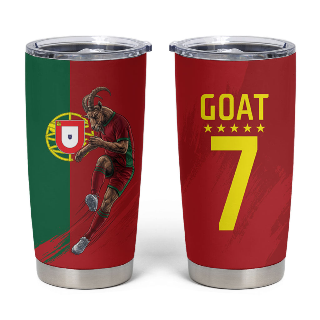 Portugal Football Goat Tumbler Cup Number 7 Greatest Of All Time Sports