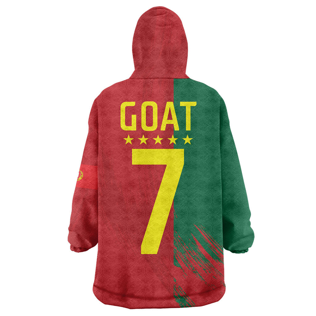 Portugal Football Goat Wearable Blanket Hoodie Number 7 Greatest Of All Time Sports