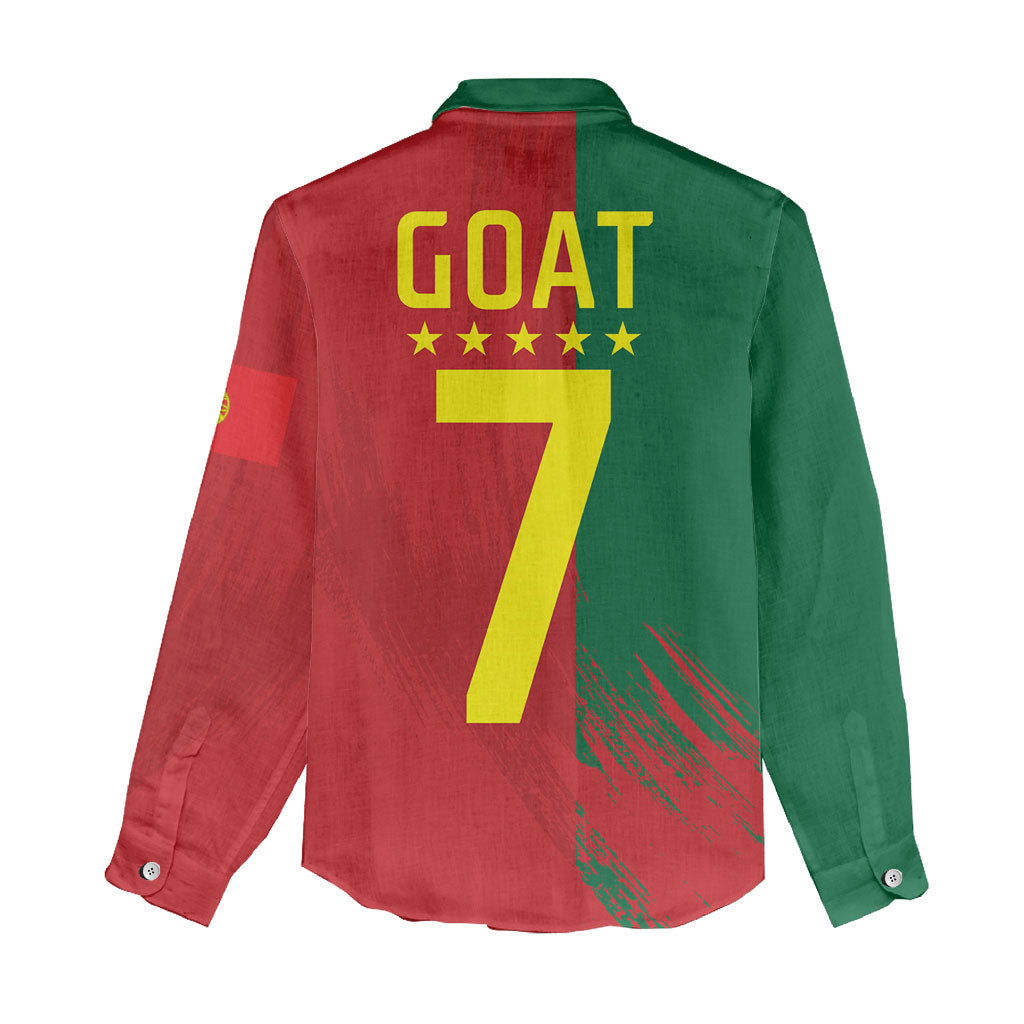 Portugal Football Goat Women Casual Shirt Number 7 Greatest Of All Time Sports