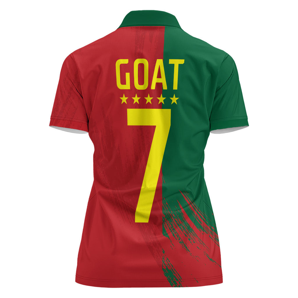 Portugal Football Goat Women Polo Shirt Number 7 Greatest Of All Time Sports