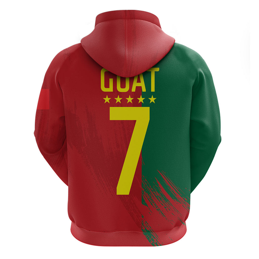 Portugal Football Goat Zip Hoodie Number 7 Greatest Of All Time Sports