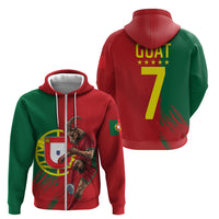 Portugal Football Goat Zip Hoodie Number 7 Greatest Of All Time Sports