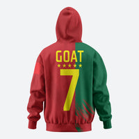 Portugal Football Goat Zip Hoodie Number 7 Greatest Of All Time Sports
