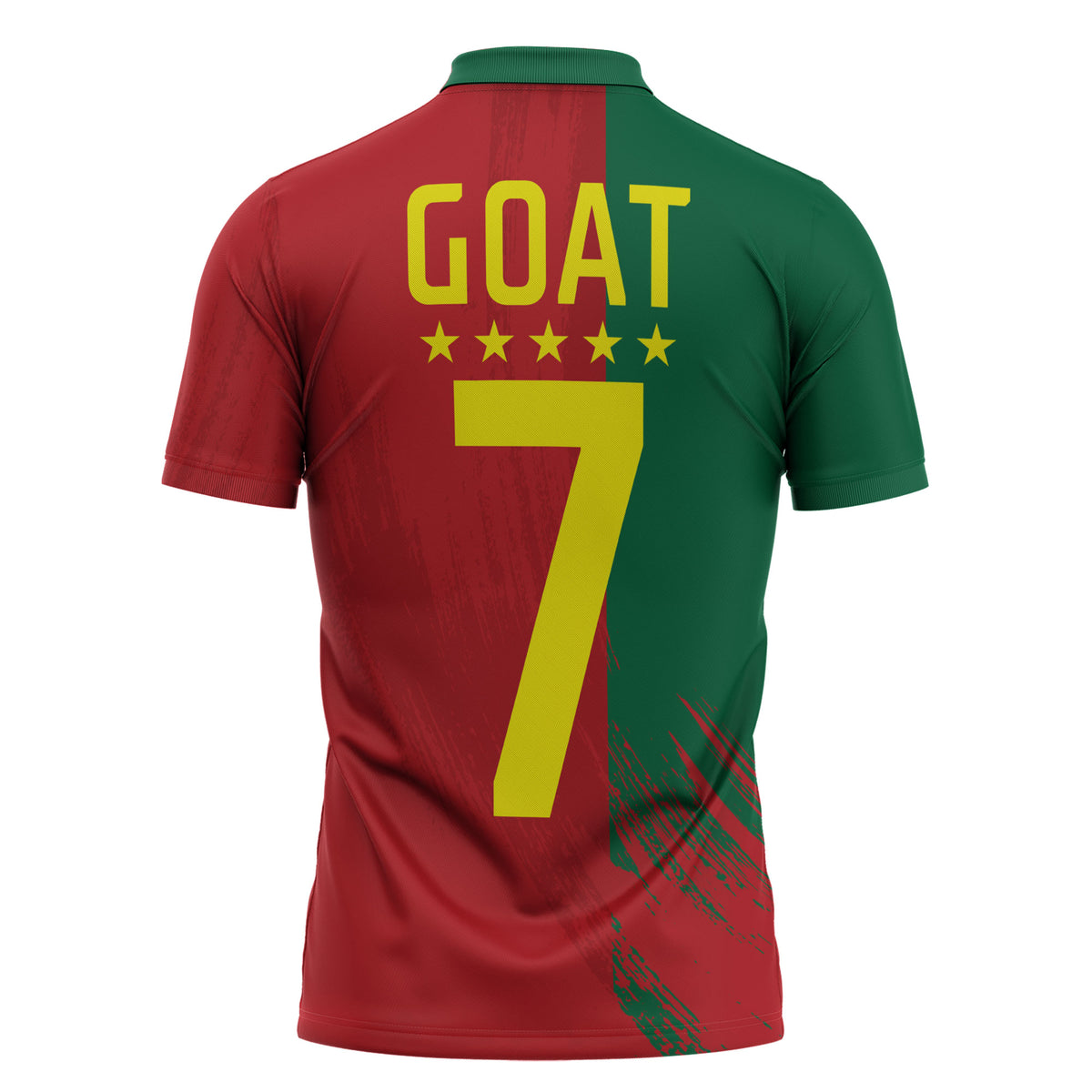 Portugal Football Goat Zipper Polo Shirt Number 7 Greatest Of All Time Sports