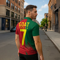 Portugal Football Goat Zipper Polo Shirt Number 7 Greatest Of All Time Sports