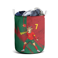 Portugal Football Laundry Basket Goat Number 7 Greatest Of All Time Abstract Grunge