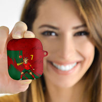 Portugal Football AirPods Case Goat Number 7 Greatest Of All Time Abstract Grunge