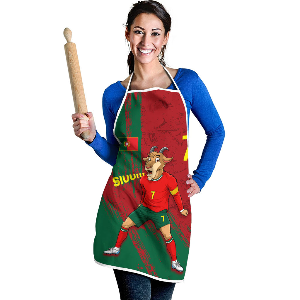 Portugal Football Apron Goat Number 7 Greatest Of All Time Abstract Grunge
