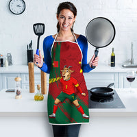 Portugal Football Apron Goat Number 7 Greatest Of All Time Abstract Grunge