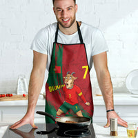 Portugal Football Apron Goat Number 7 Greatest Of All Time Abstract Grunge