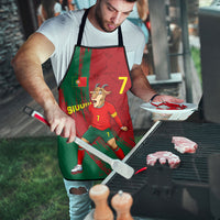 Portugal Football Apron Goat Number 7 Greatest Of All Time Abstract Grunge