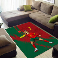 Portugal Football Area Rug Goat Number 7 Greatest Of All Time Abstract Grunge