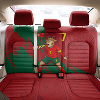 Portugal Football Back Car Seat Cover Goat Number 7 Greatest Of All Time Abstract Grunge