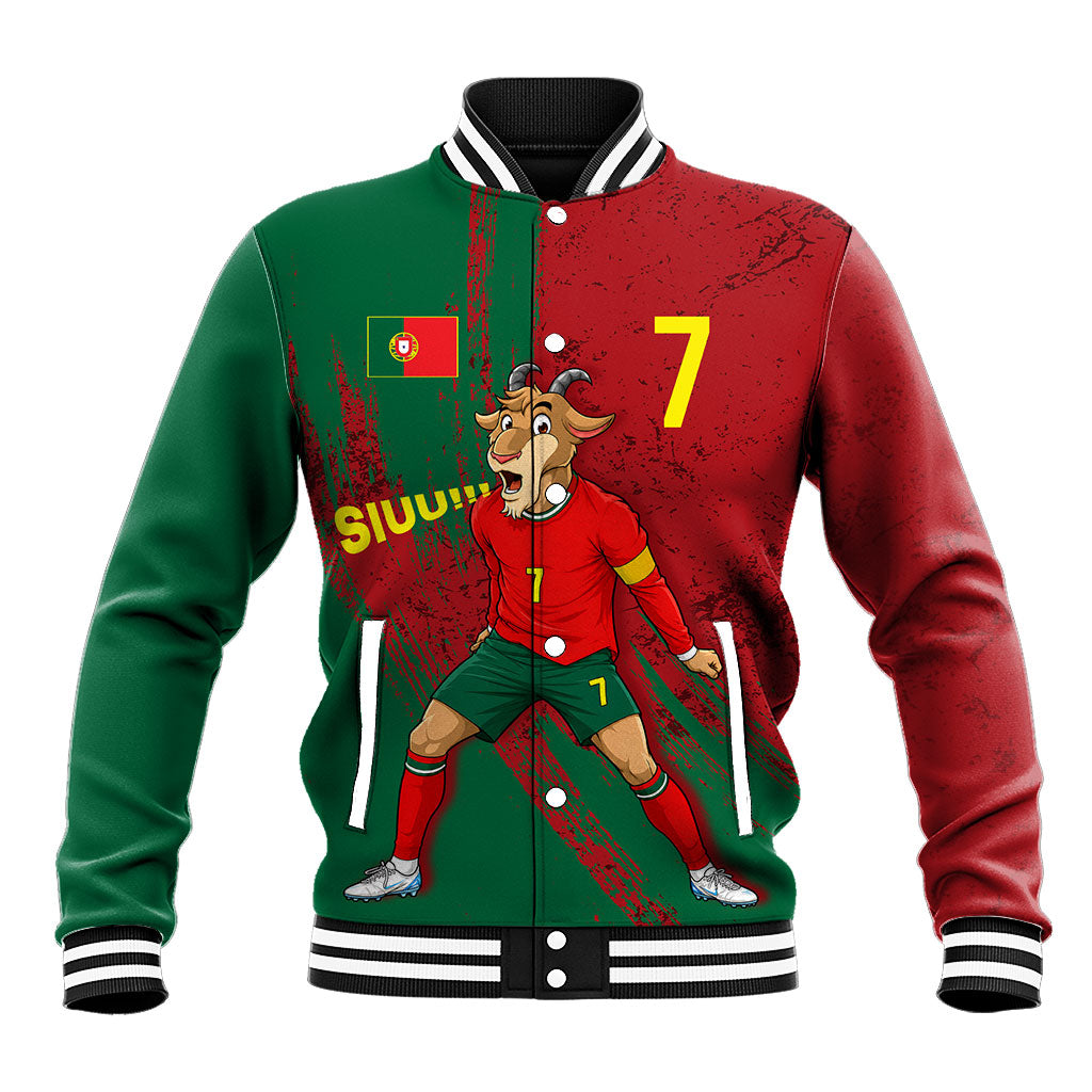 Portugal Football Baseball Jacket Goat Number 7 Greatest Of All Time Abstract Grunge