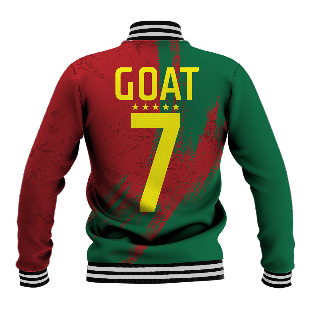 Portugal Football Baseball Jacket Goat Number 7 Greatest Of All Time Abstract Grunge