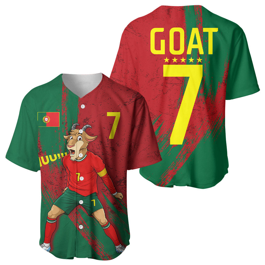 Portugal Football Baseball Jersey Goat Number 7 Greatest Of All Time Abstract Grunge