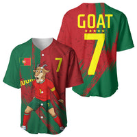 Portugal Football Baseball Jersey Goat Number 7 Greatest Of All Time Abstract Grunge