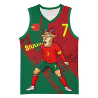 Portugal Football Basketball Jersey Goat Number 7 Greatest Of All Time Abstract Grunge