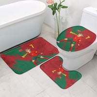 Portugal Football Bathroom Set Goat Number 7 Greatest Of All Time Abstract Grunge