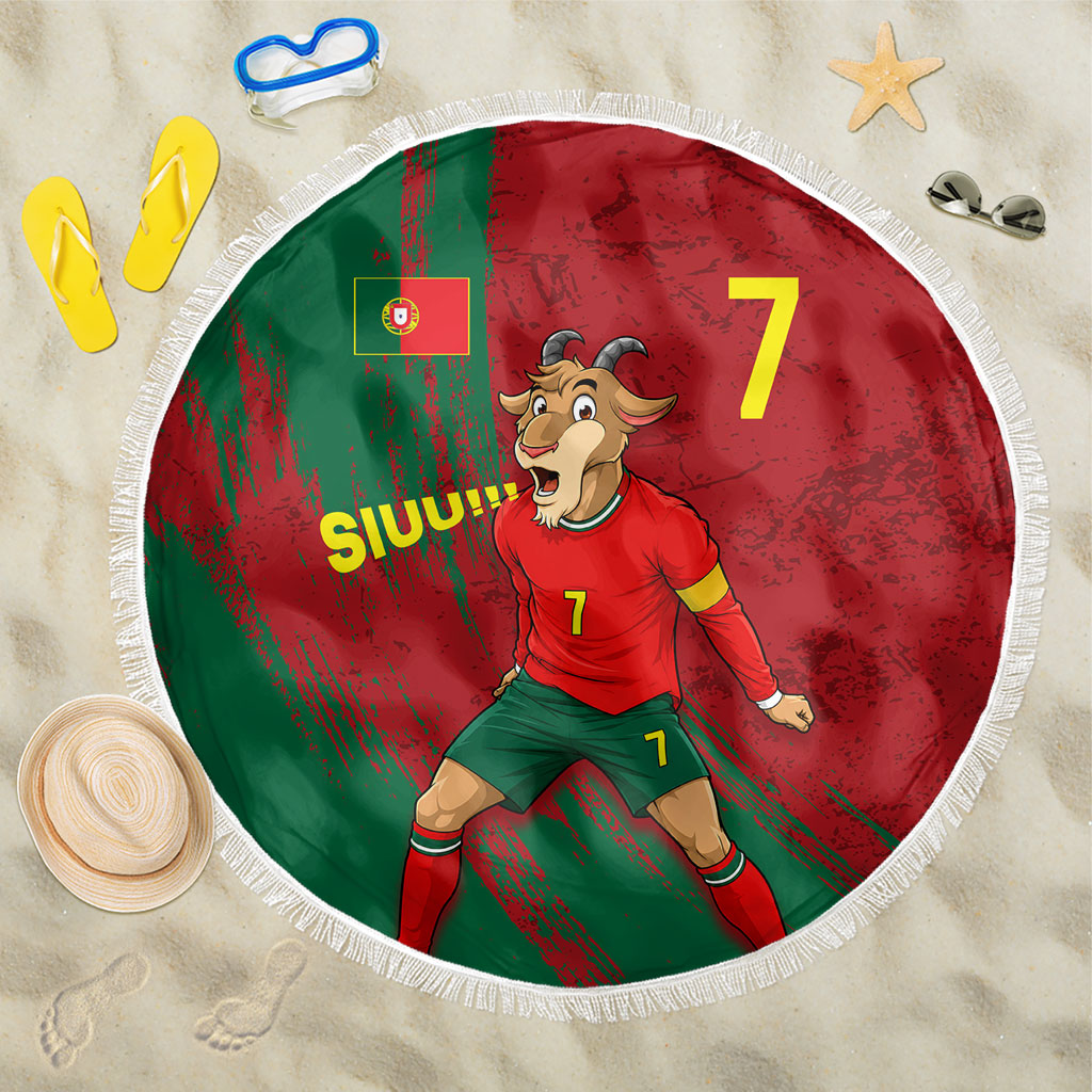 Portugal Football Beach Blanket Goat Number 7 Greatest Of All Time Abstract Grunge