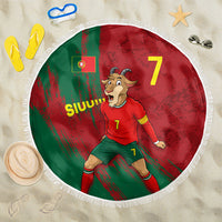 Portugal Football Beach Blanket Goat Number 7 Greatest Of All Time Abstract Grunge