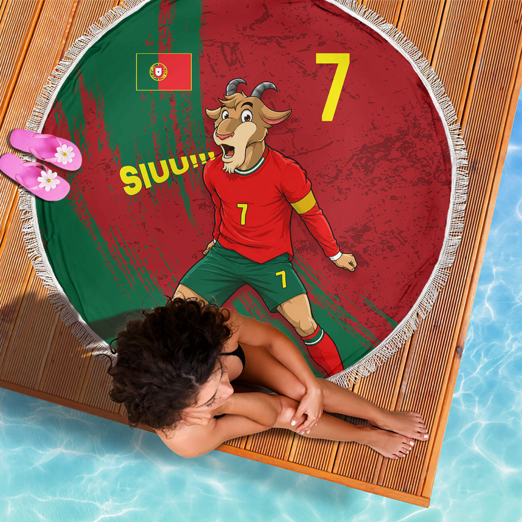 Portugal Football Beach Blanket Goat Number 7 Greatest Of All Time Abstract Grunge