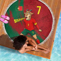 Portugal Football Beach Blanket Goat Number 7 Greatest Of All Time Abstract Grunge