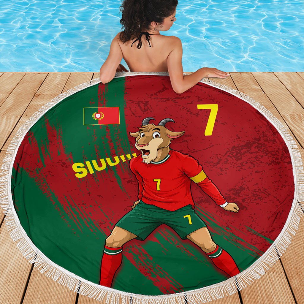 Portugal Football Beach Blanket Goat Number 7 Greatest Of All Time Abstract Grunge