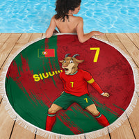Portugal Football Beach Blanket Goat Number 7 Greatest Of All Time Abstract Grunge