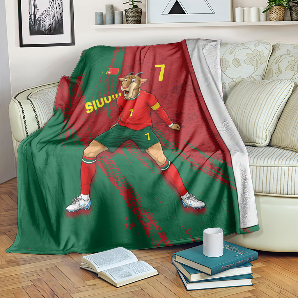 Portugal Football Blanket Goat Number 7 Greatest Of All Time Abstract Grunge