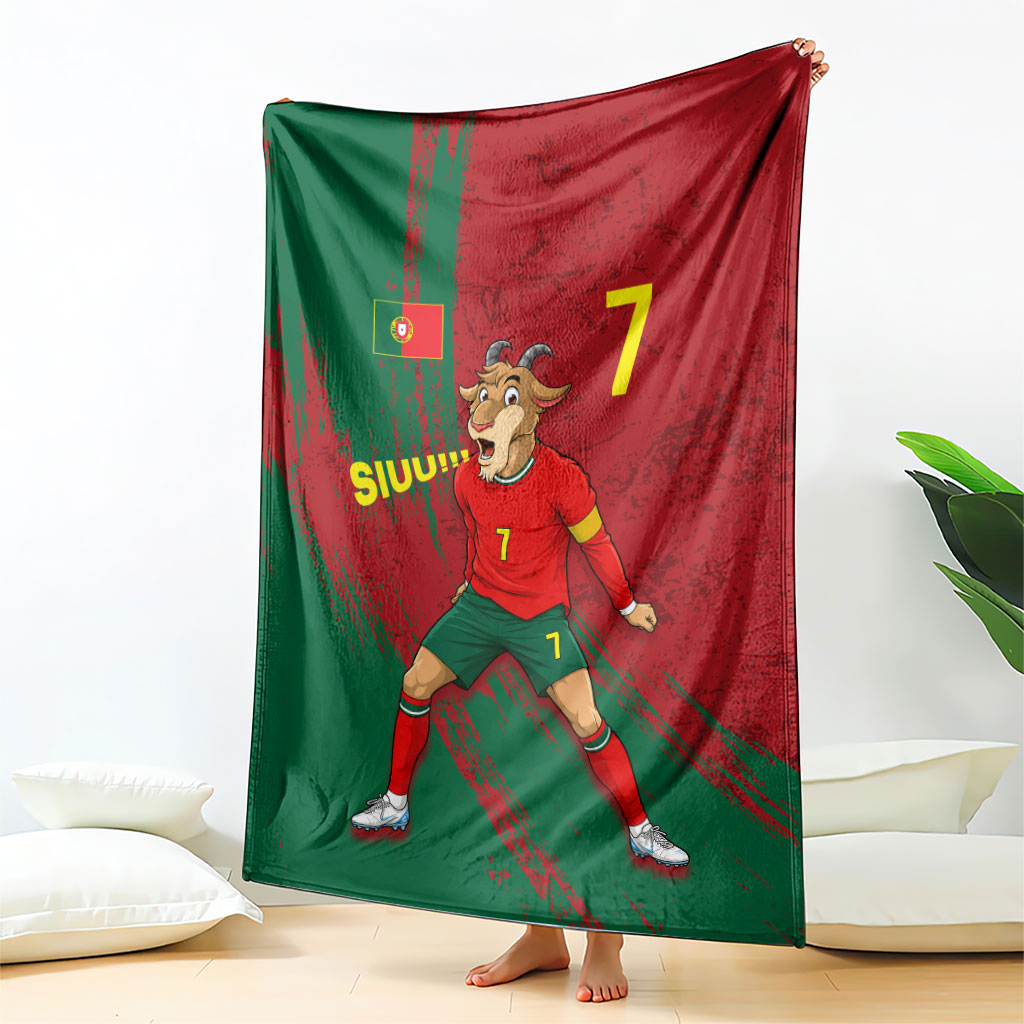 Portugal Football Blanket Goat Number 7 Greatest Of All Time Abstract Grunge