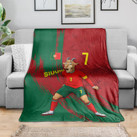 Portugal Football Blanket Goat Number 7 Greatest Of All Time Abstract Grunge
