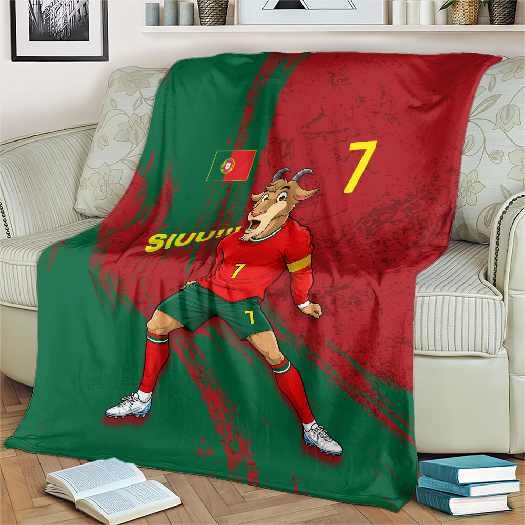 Portugal Football Blanket Goat Number 7 Greatest Of All Time Abstract Grunge