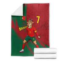 Portugal Football Blanket Goat Number 7 Greatest Of All Time Abstract Grunge