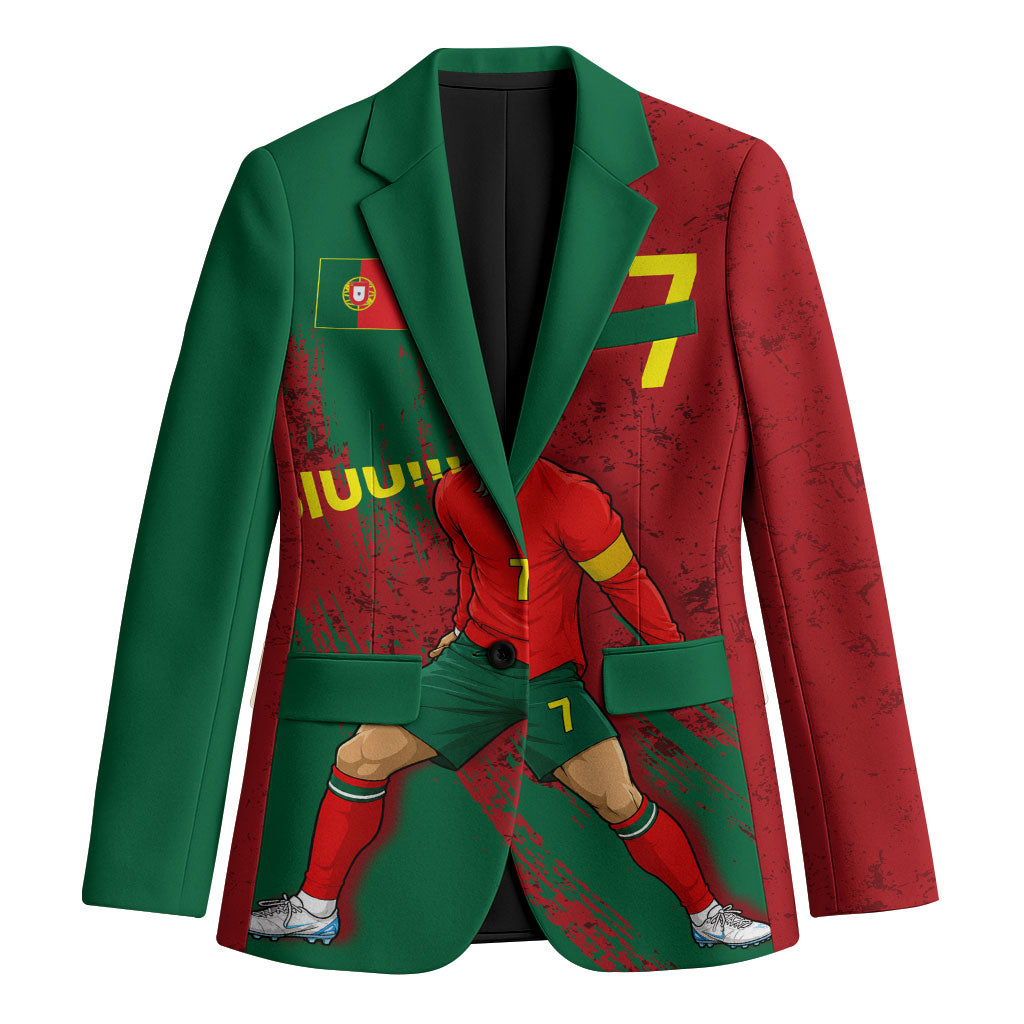 Portugal Football Blazer Goat Number 7 Greatest Of All Time Abstract Grunge