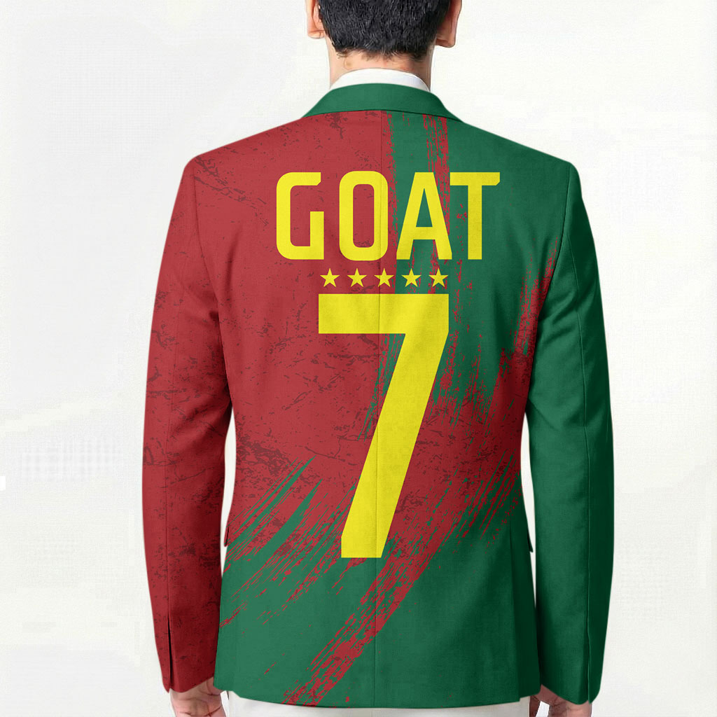 Portugal Football Blazer Goat Number 7 Greatest Of All Time Abstract Grunge